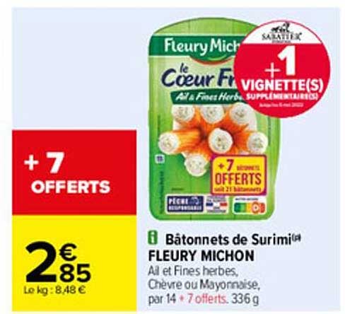 bâtonnets de surimi fleury michon