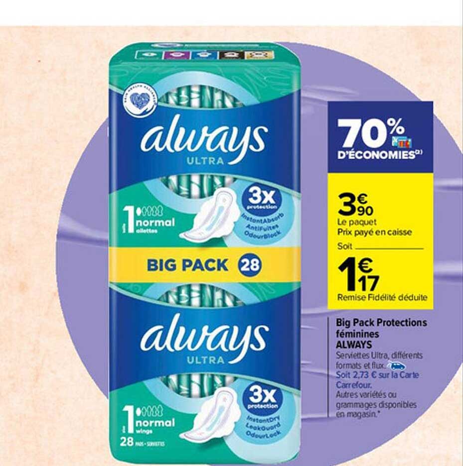 big pack protections féminines always