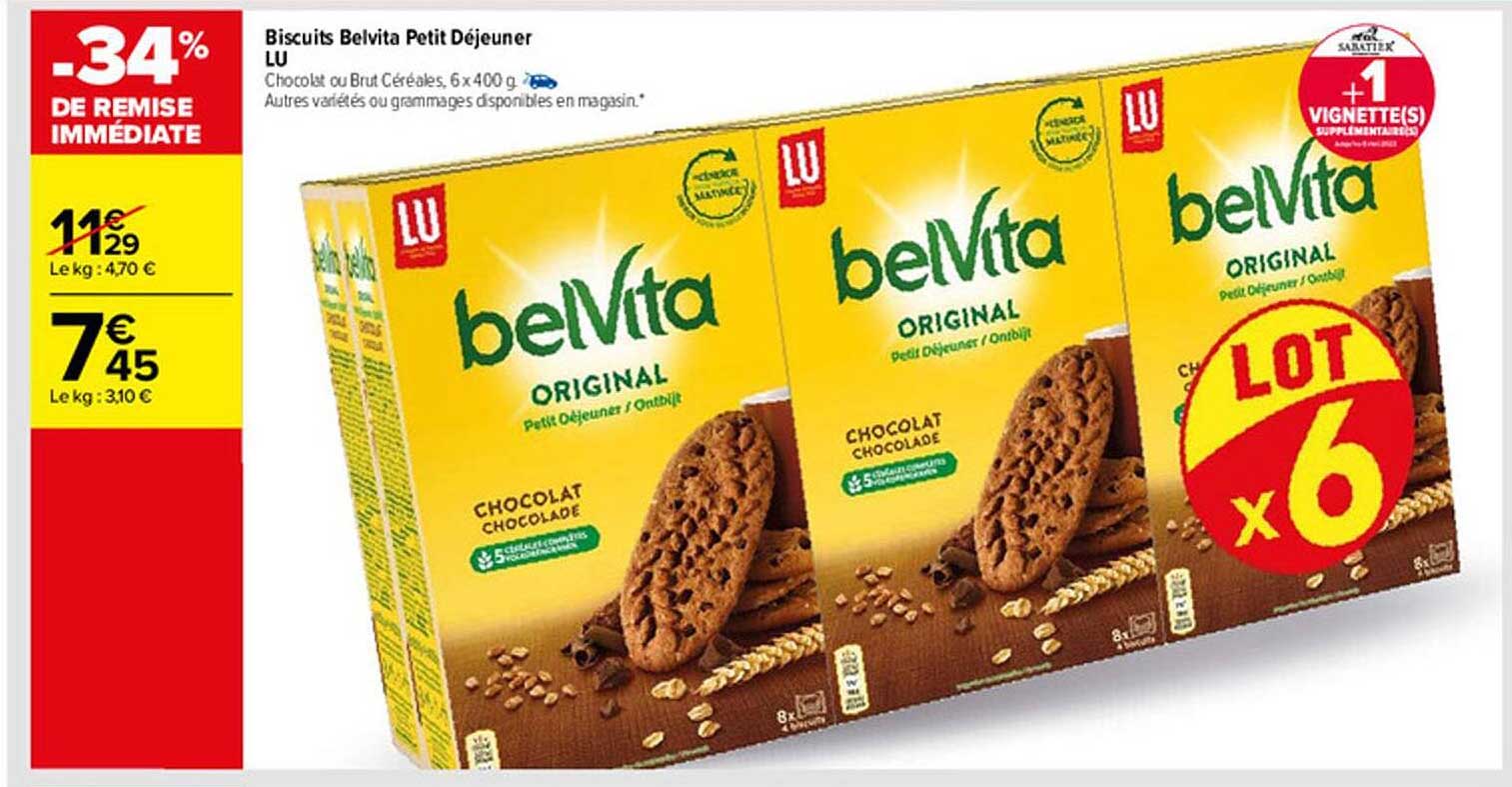Biscuits Belvita Petit Déjeuner Lu