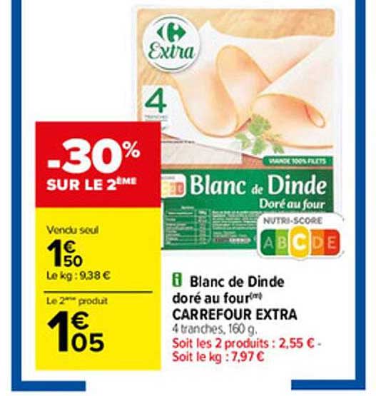 Blanc De Dinde Doré Au Four Carrefour Extra