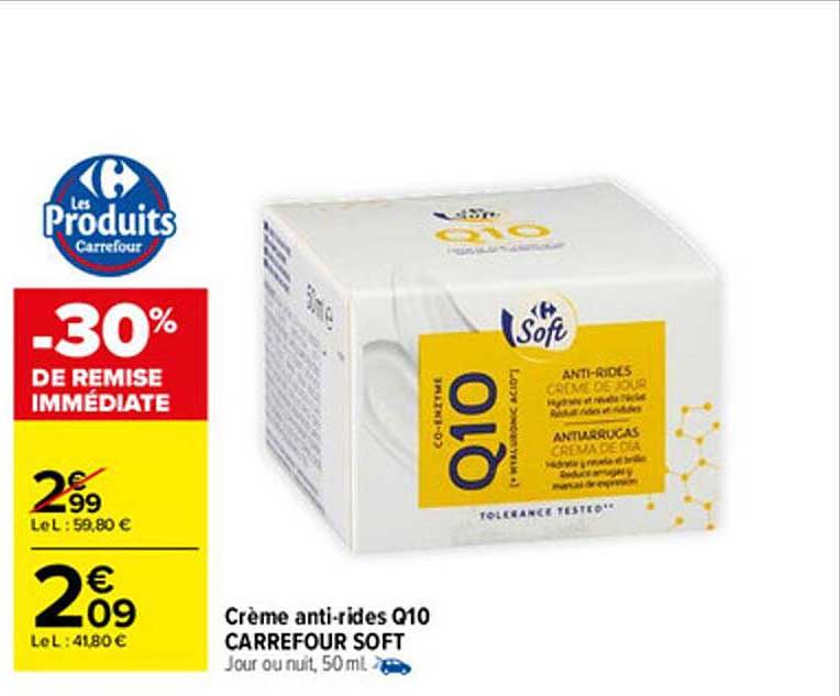 crème anti-rides q10 carrefour soft