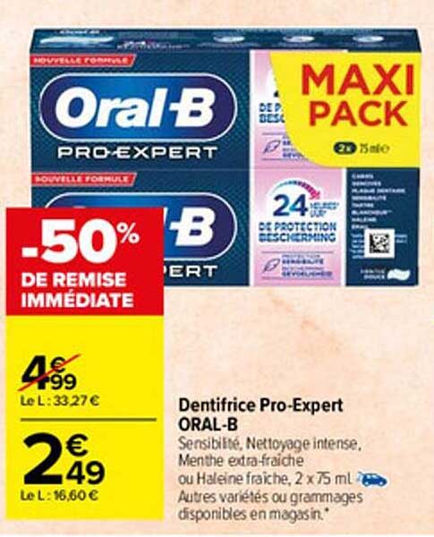 dentifrice pro-expert oral-b