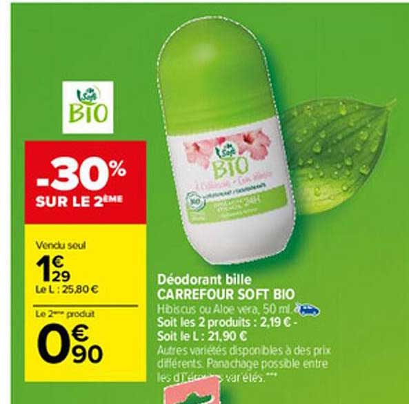 Déodorant Bille Carrefour Soft Bio