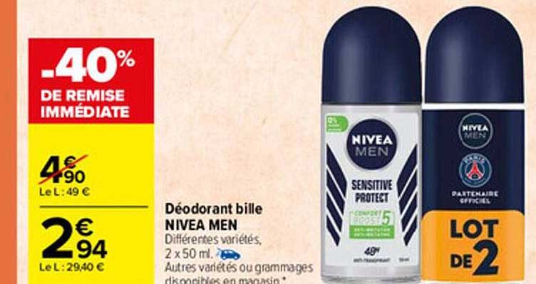 Déodorant Bille Nivea Men