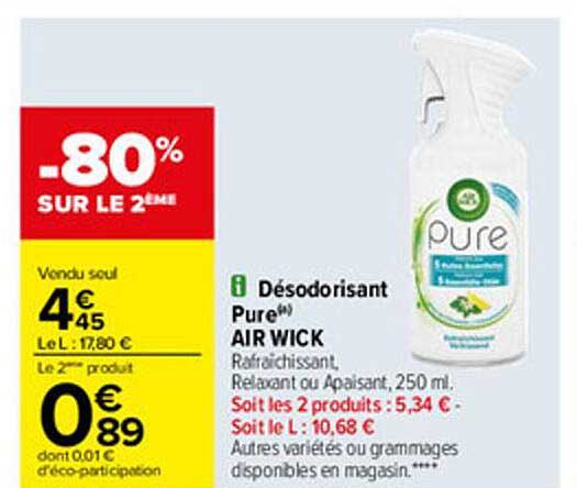 désodorisant pure air wick