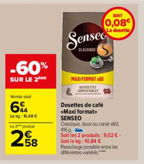 dosettes de café "maxi format" senseo