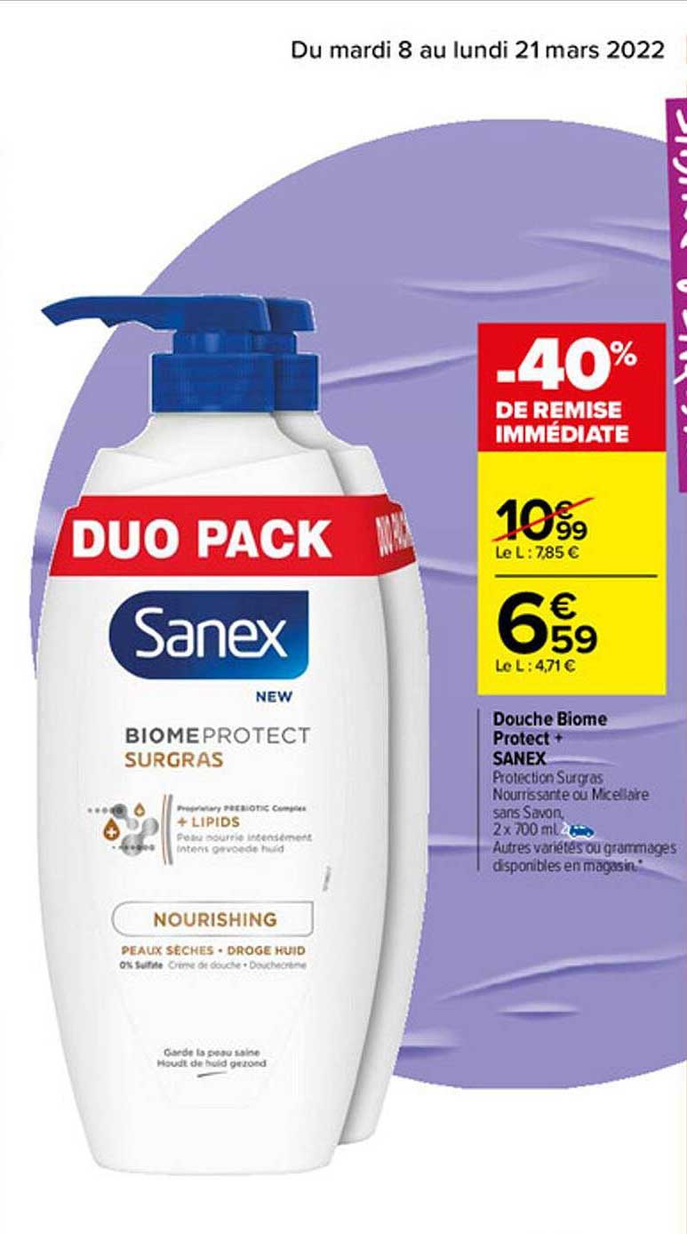 douche biome protect+ sanex