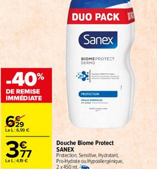 douche biome protect sanex