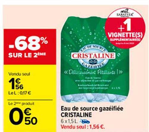 eau de source gazéifiée cristaline
