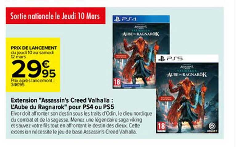 extension "assassin's creed valhalla : l'aube du ragnarok" pour ps4 ou ps5