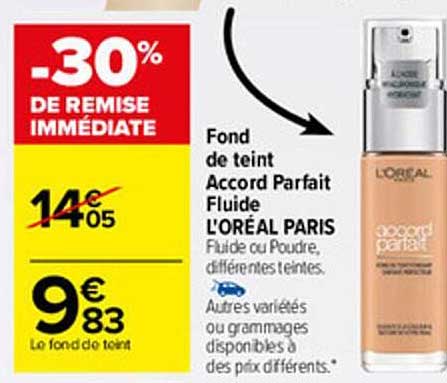 fond de teint accord parfait fluide l'oréal paris