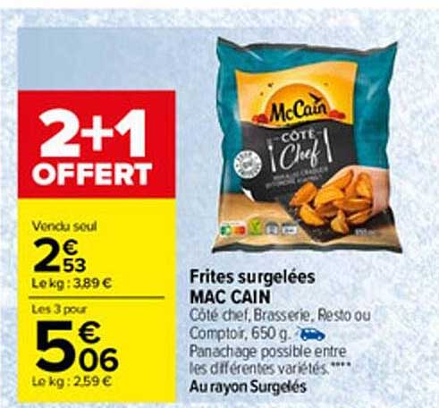 frites surgelées mac cain