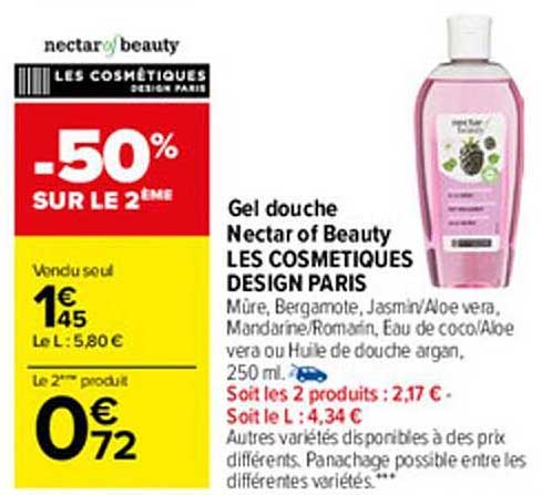 Gel Douche Nectar Of Beauty Les Cosmétiques Design Paris