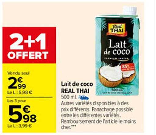 lait de coco real thai