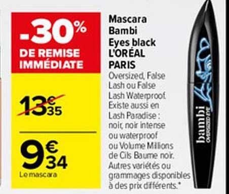 mascara bambi eyes black l'oréal paris