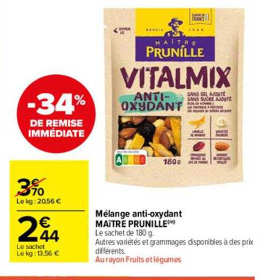 mélange anti-oxydant maître prunille