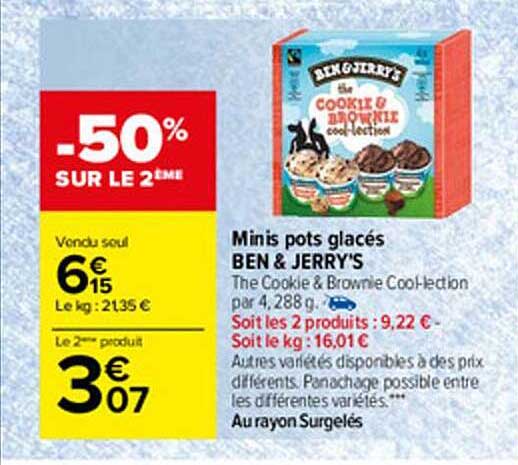 minis pots glacés ben & jerry's