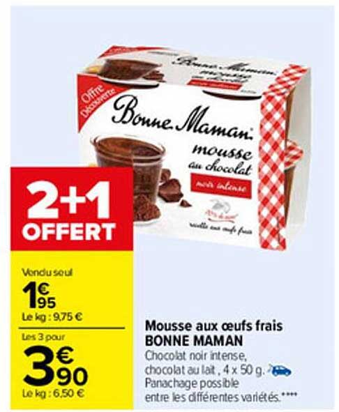 mousse aux oeufs frais bonne maman