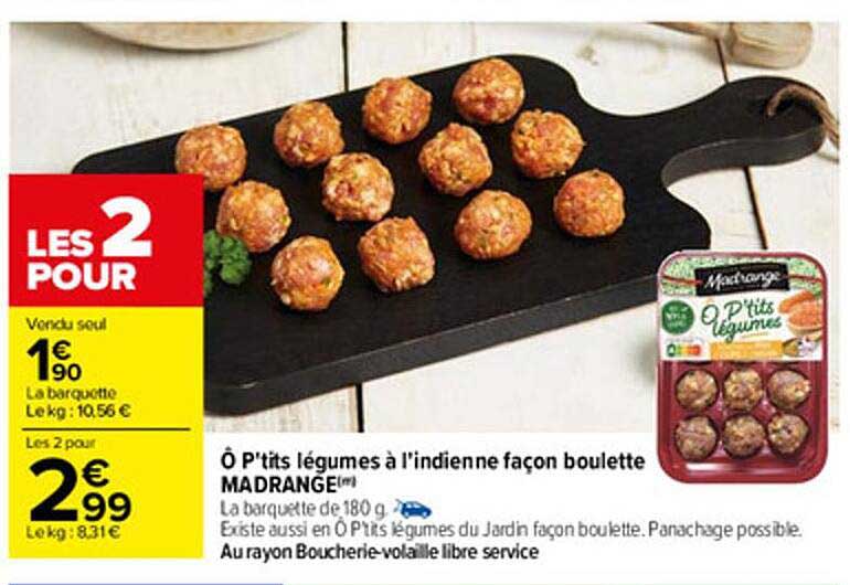 ô p'tits légumes à l'indienne façon boulette madrange