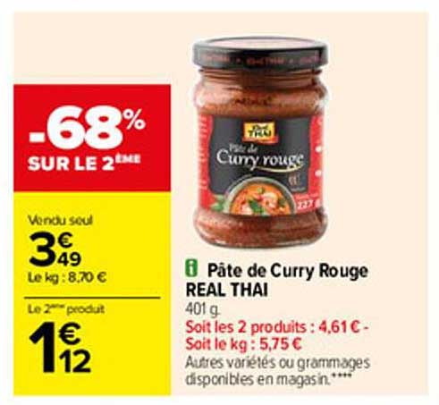 pâte de curry rouge real thai