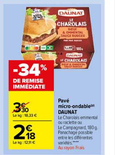 pavé micro-ondable daunat