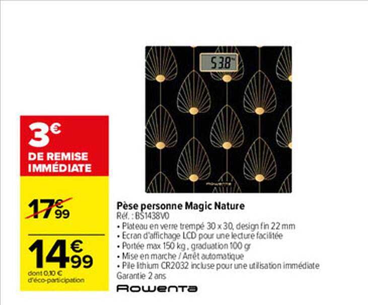 pèse personne magic nature rowenta
