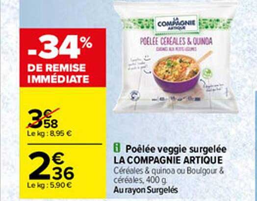 poêlée veggie surgelée la compagnie artique