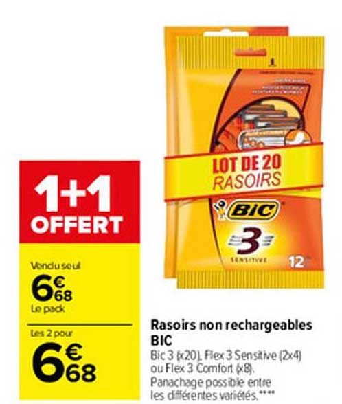 rasoirs non rechargeables bic