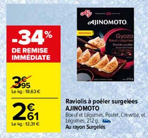 Raviolis à Poêler Surgelées Ajinomoto