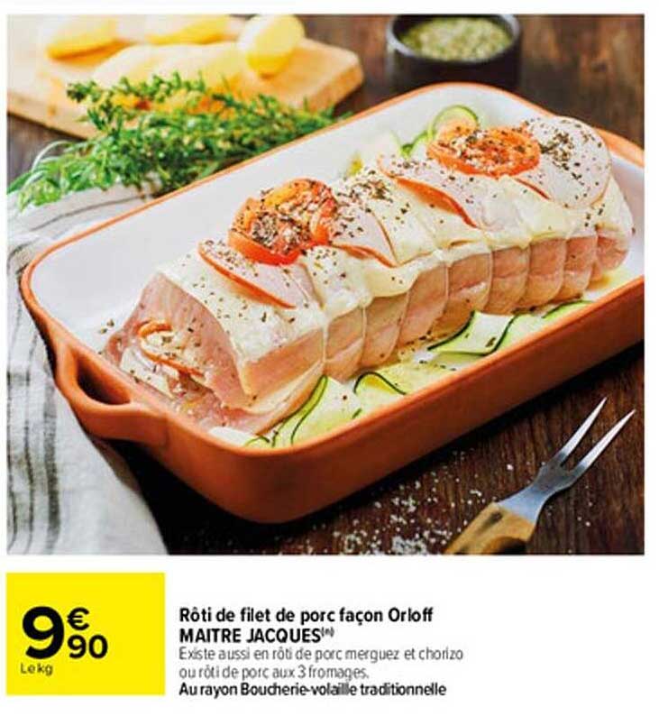 rôti de filet de porc façon orloff maître jacques