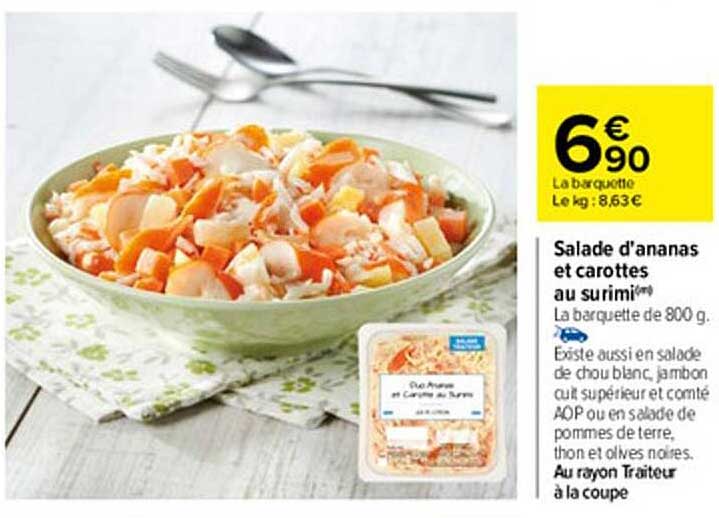 salade d'ananas et carottes au surimi
