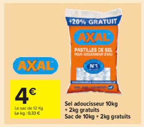 sel adoucisseur 10kg + 2 kg gratuits sac de 10 kg + 2 kg gratuits