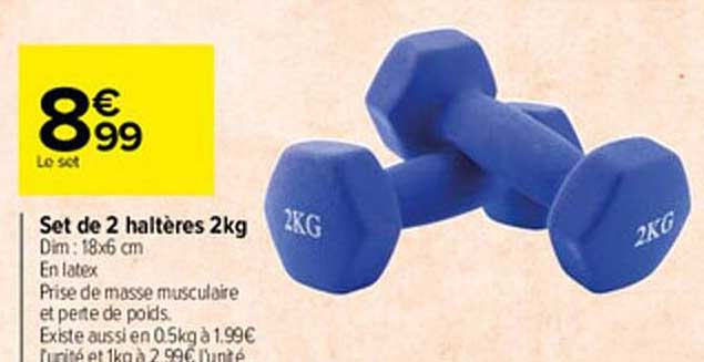 set de 2 haltères 2 kg