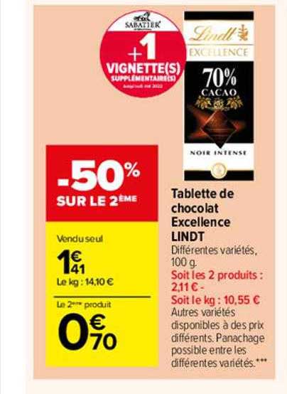 Tablette De Chocolat Excellence Lindt