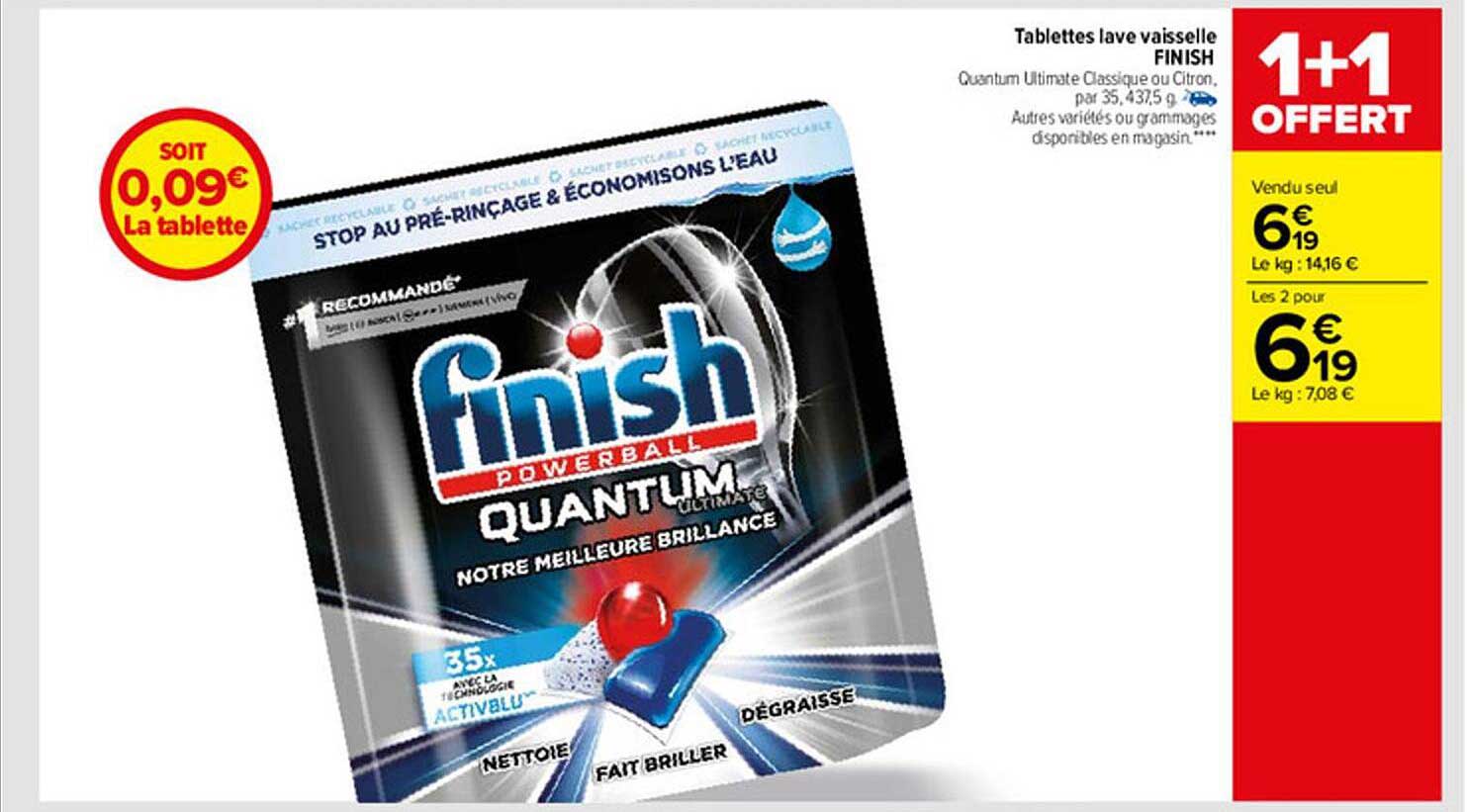 tablettes lave vaisselle finish