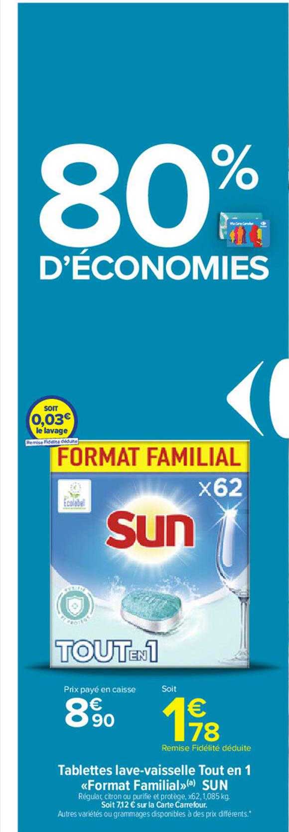 tablettes lave-vaisselle tout en 1 "format familial" sun