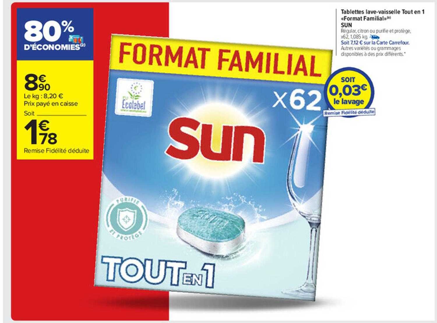 tablettes lave-vaisselle tout en 1 "format familial" sun