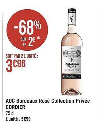 aoc bordeaux rosé collection privée cordier