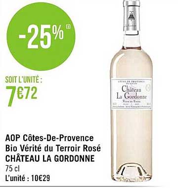 aop côtes-de-provence bio vérité du terroir rosé château la gordonne