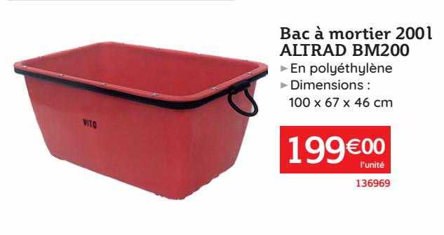bac à mortier 200l altrad bm200