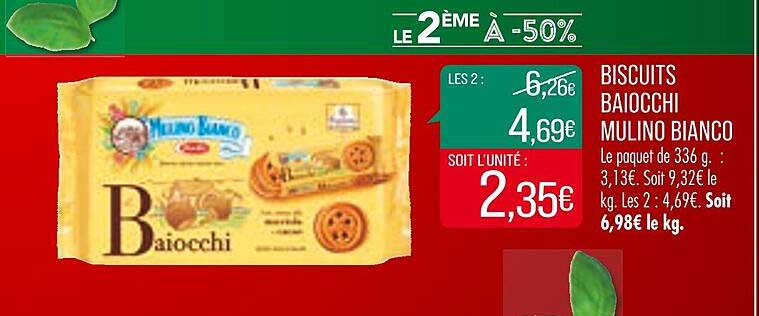 biscuits baiocchi mulino bianco