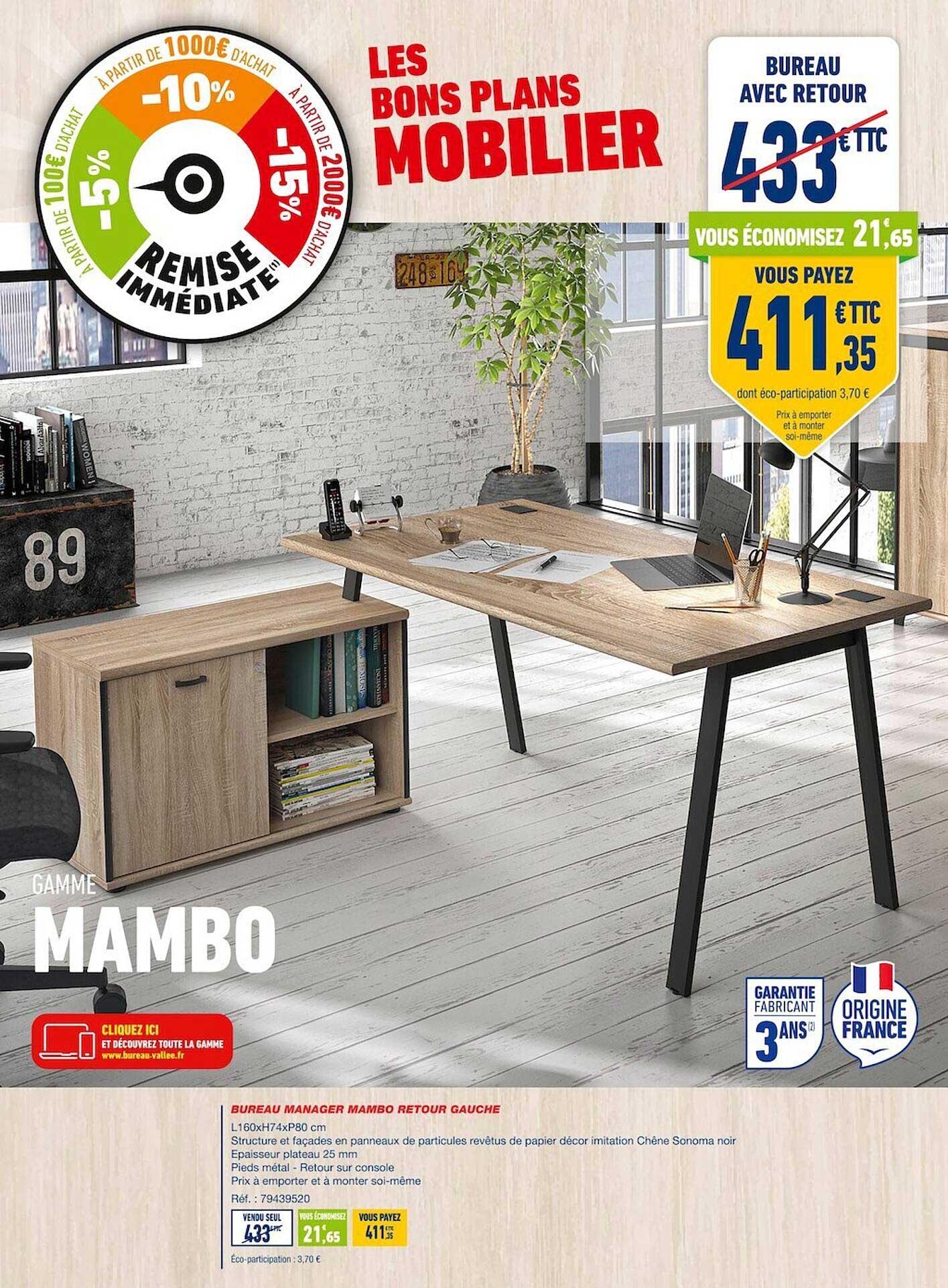 bureau manager mambo retour gauche