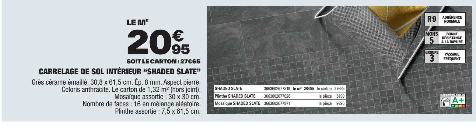 carrelage de sol intérieur "shaded slate"