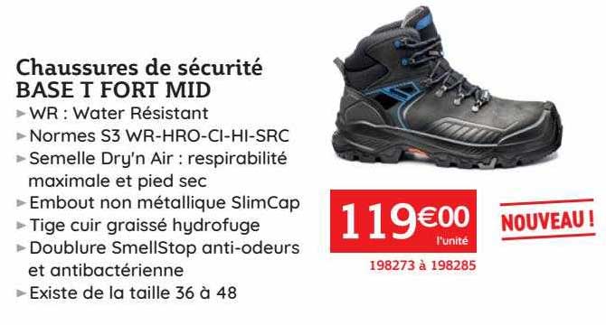 chaussures de sécurité base t fort mid