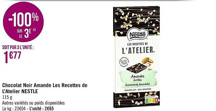 chocolat noir amande les recettes de l'atelier nestlé