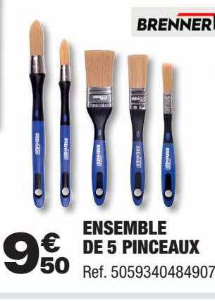 ensemble de 5 pinceaux brenner