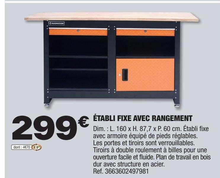 établi Fixe Avec Rangement