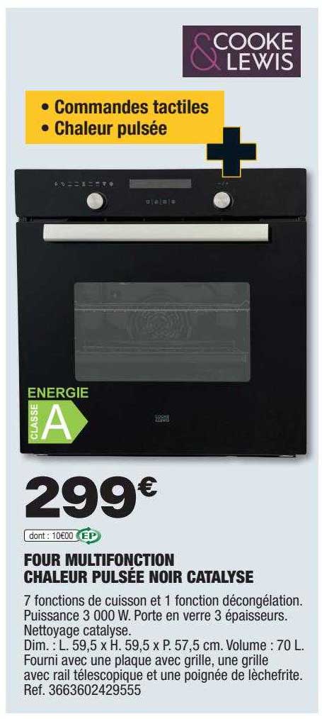 four multifonction chaleur pulsée noir catalyse cooke & lewis