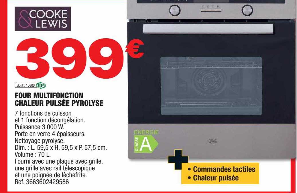 four multifonction chaleur pulsée pyrolyse cooke & lewis
