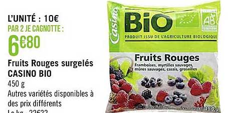 Fruits Rouges Surgelés Casino Bio